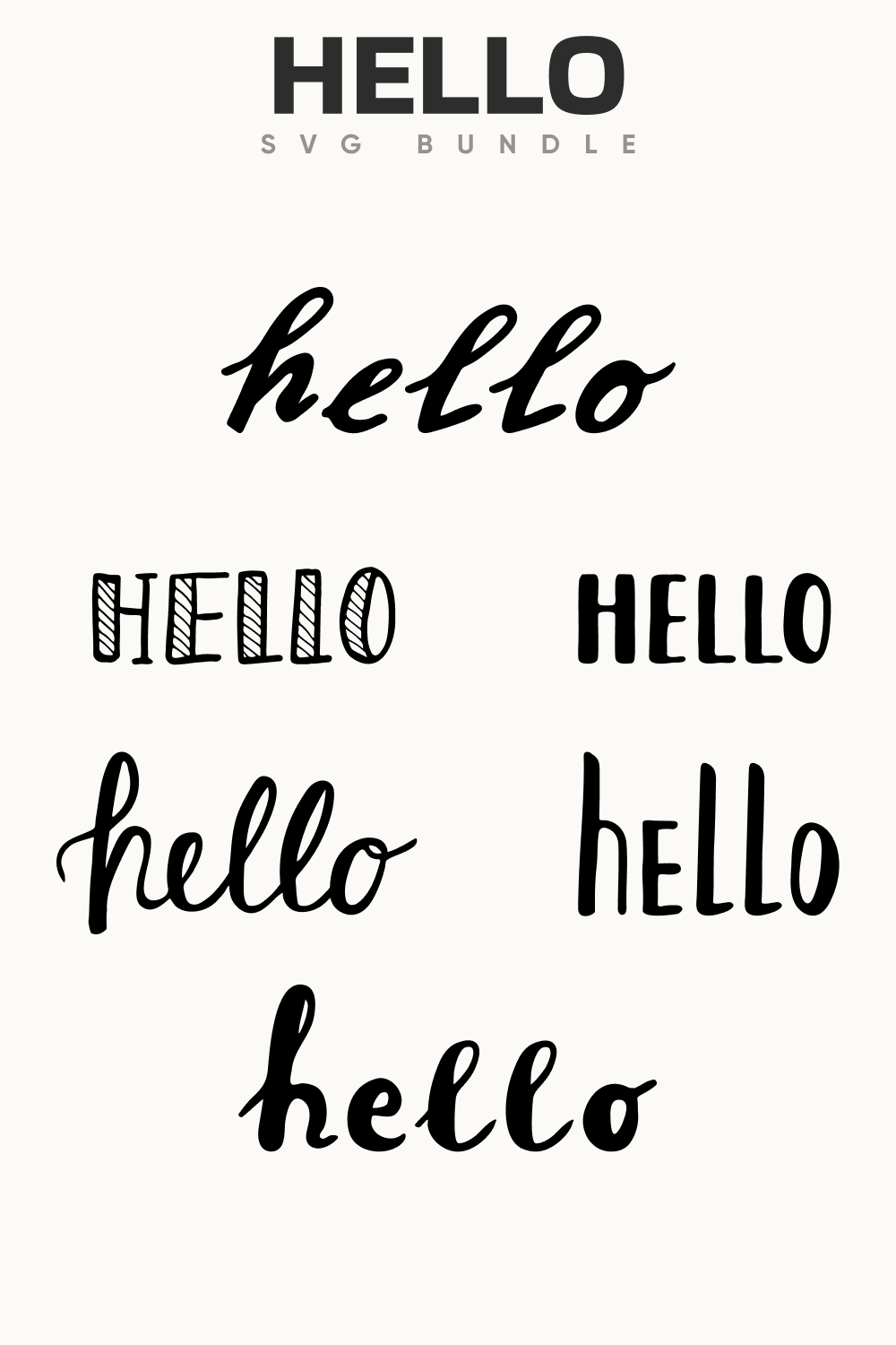 Diverse of hello in the different font styles.