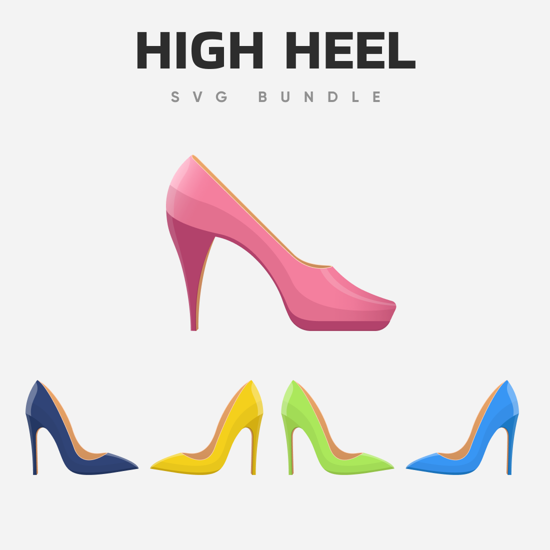 high heel shoe silhouette, girl free svg file - SVG Heart