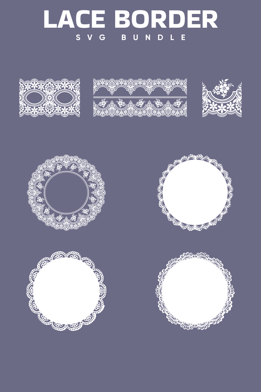 Lace borders with minimalistic ornaments.