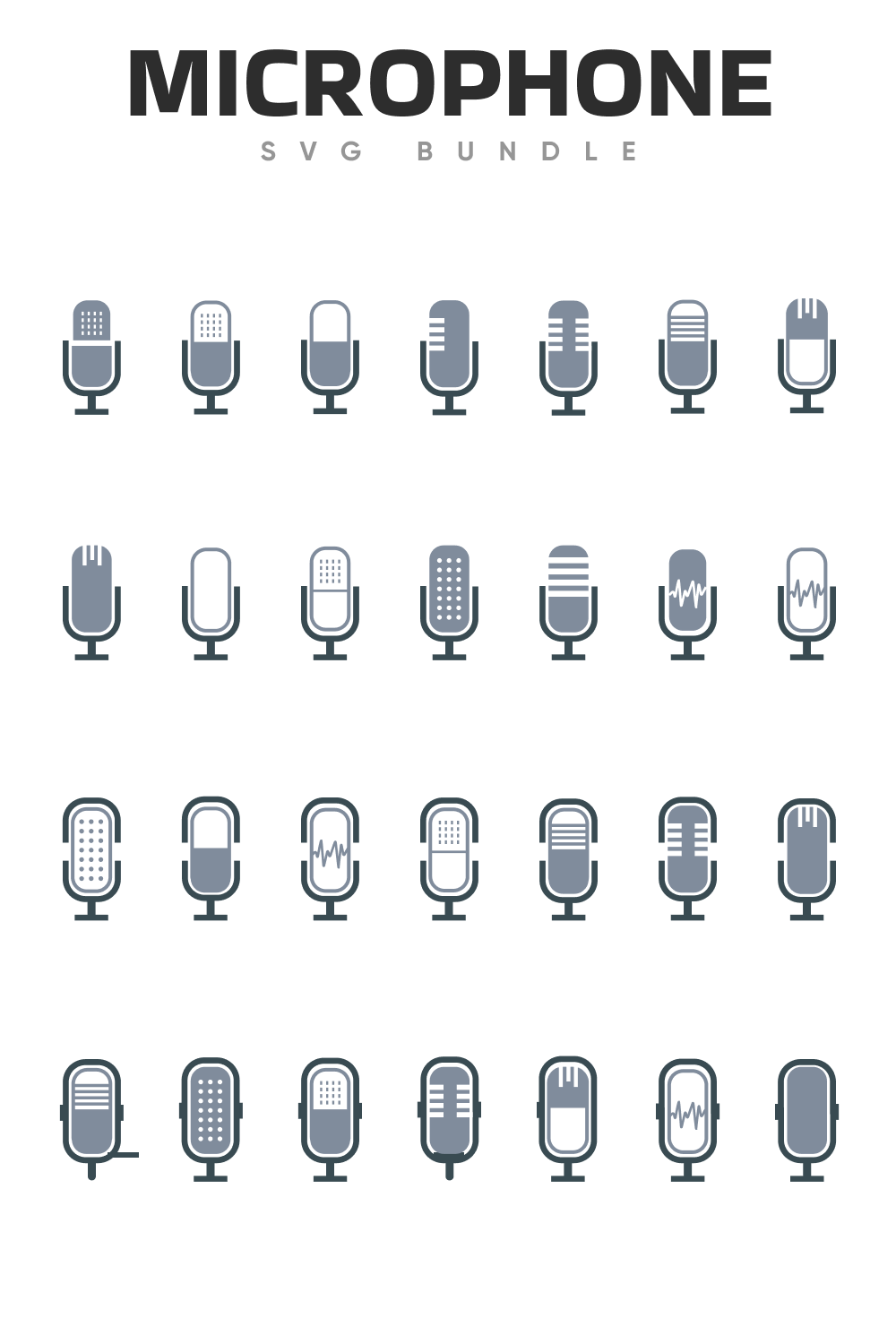 Big microphones set in grey.