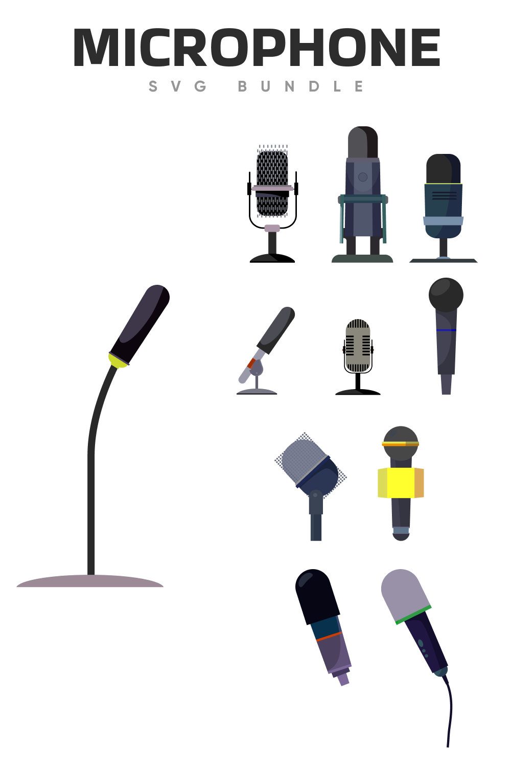 A lot of set of the microphones.