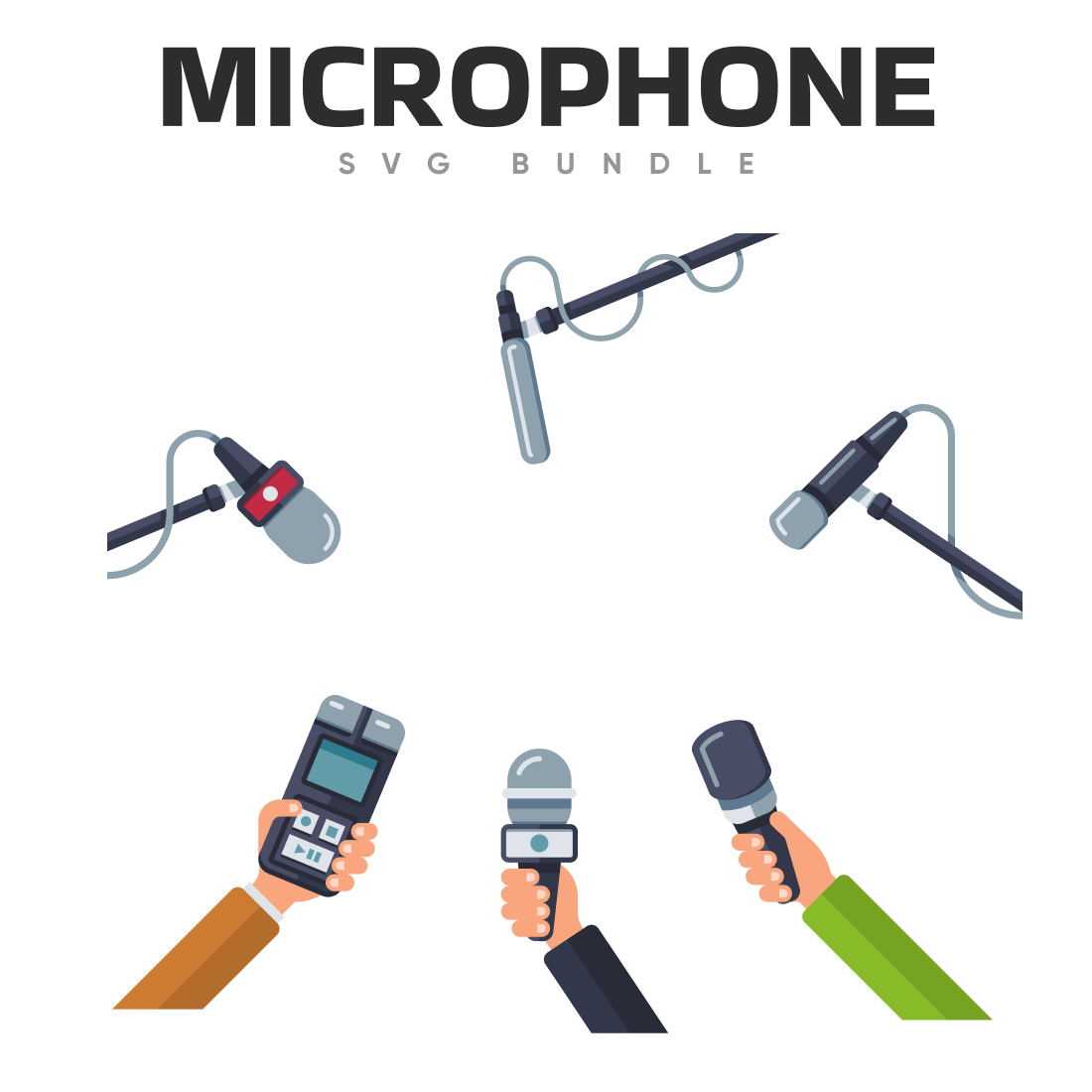 Microphone svg bundle.