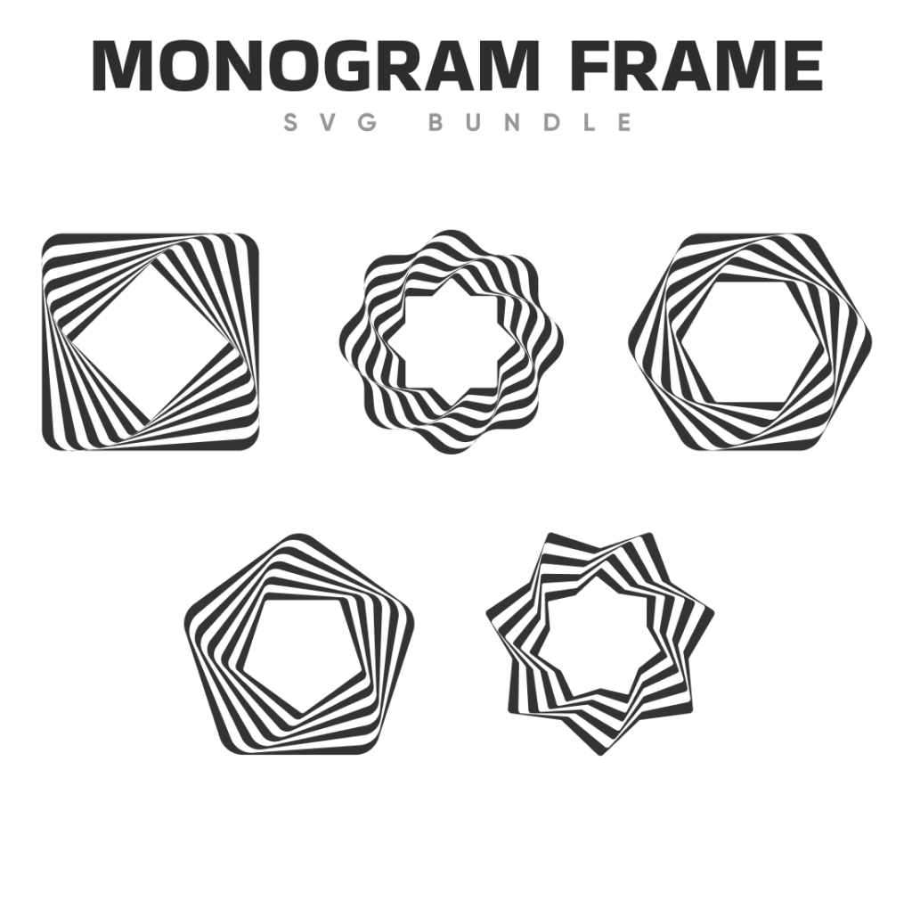 Monogram Frame SVG Designs | MasterBundles
