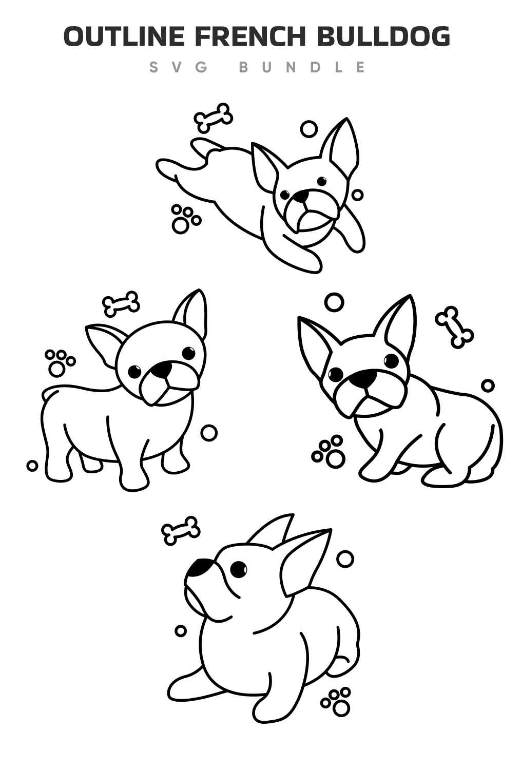 So nice outline french bulldogs.