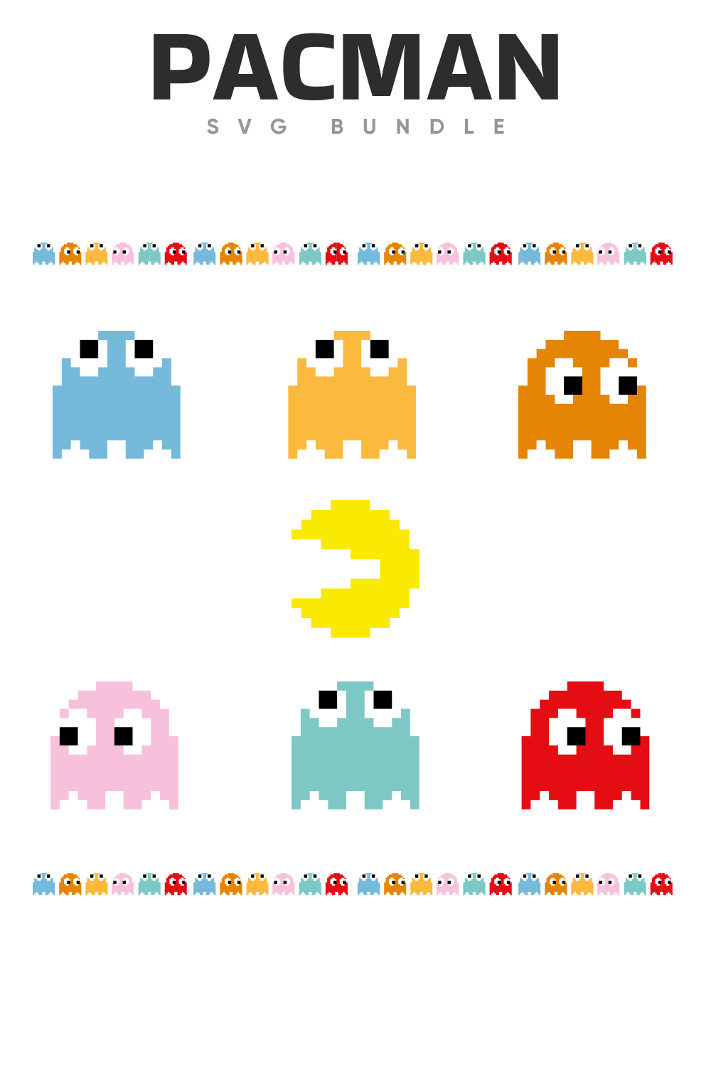 Classic Pacman characters.