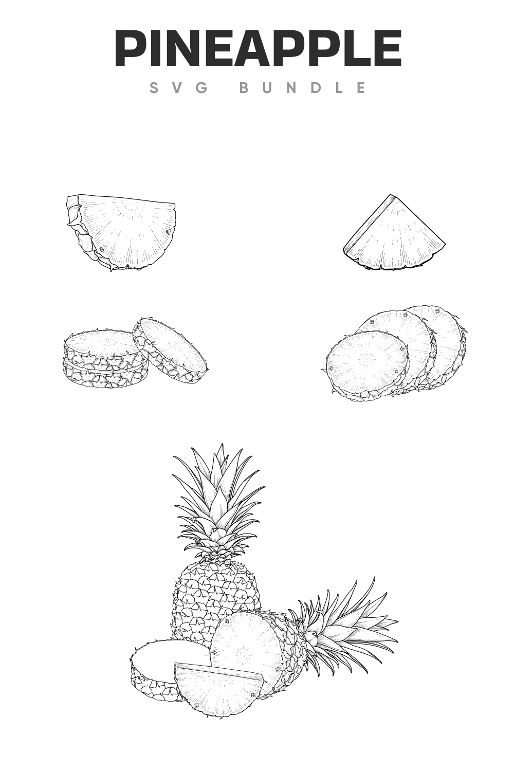 Hand drawn outline pineapple.