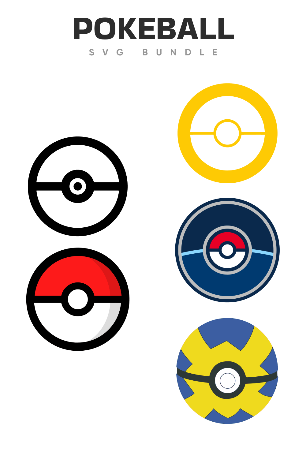 Colorful pokeball diverses.