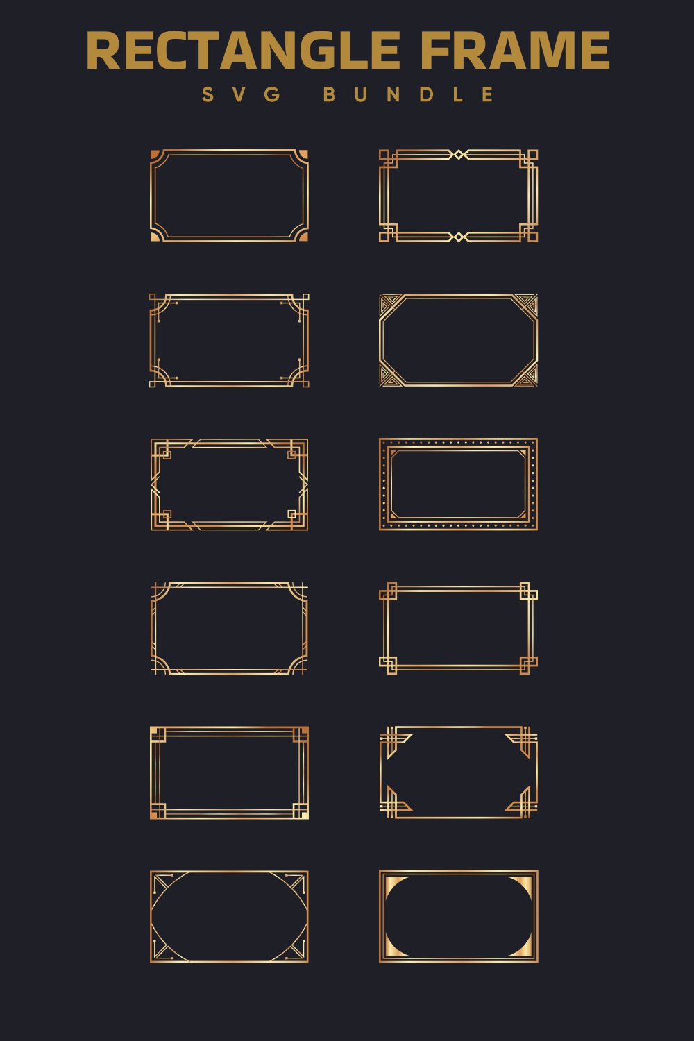 Luxury rectangle frames in a vintage style.