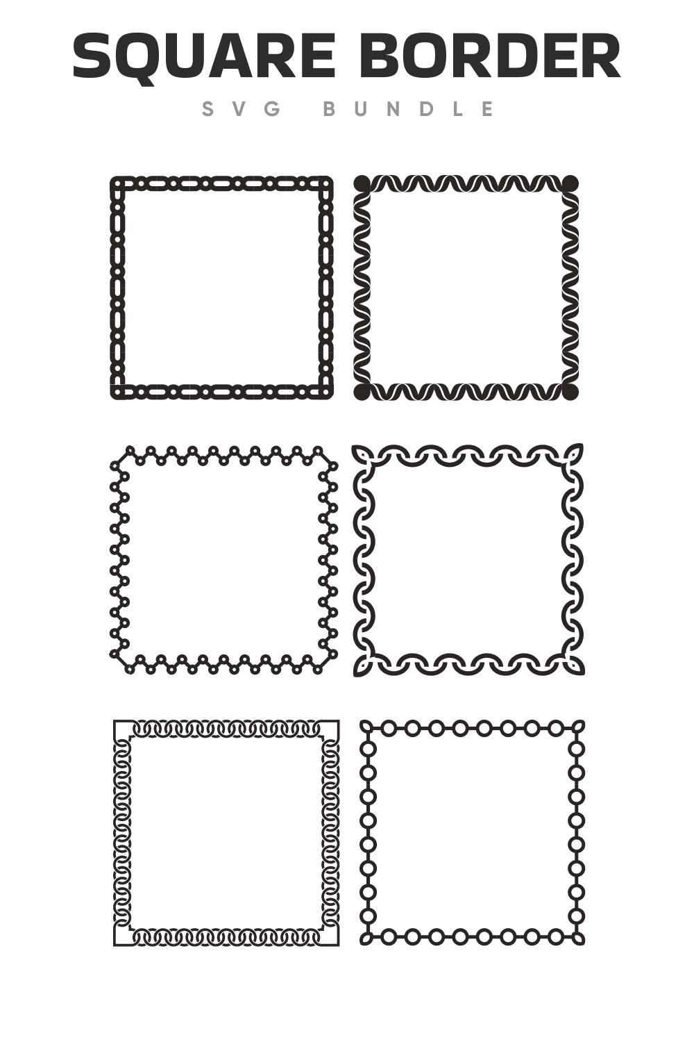 Black squares with different borders.
