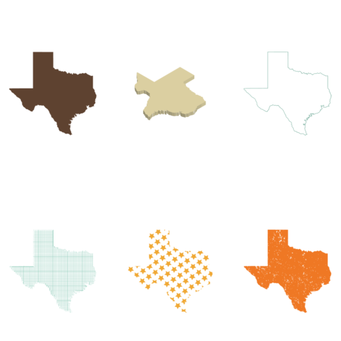 Creative texas map in outline style.