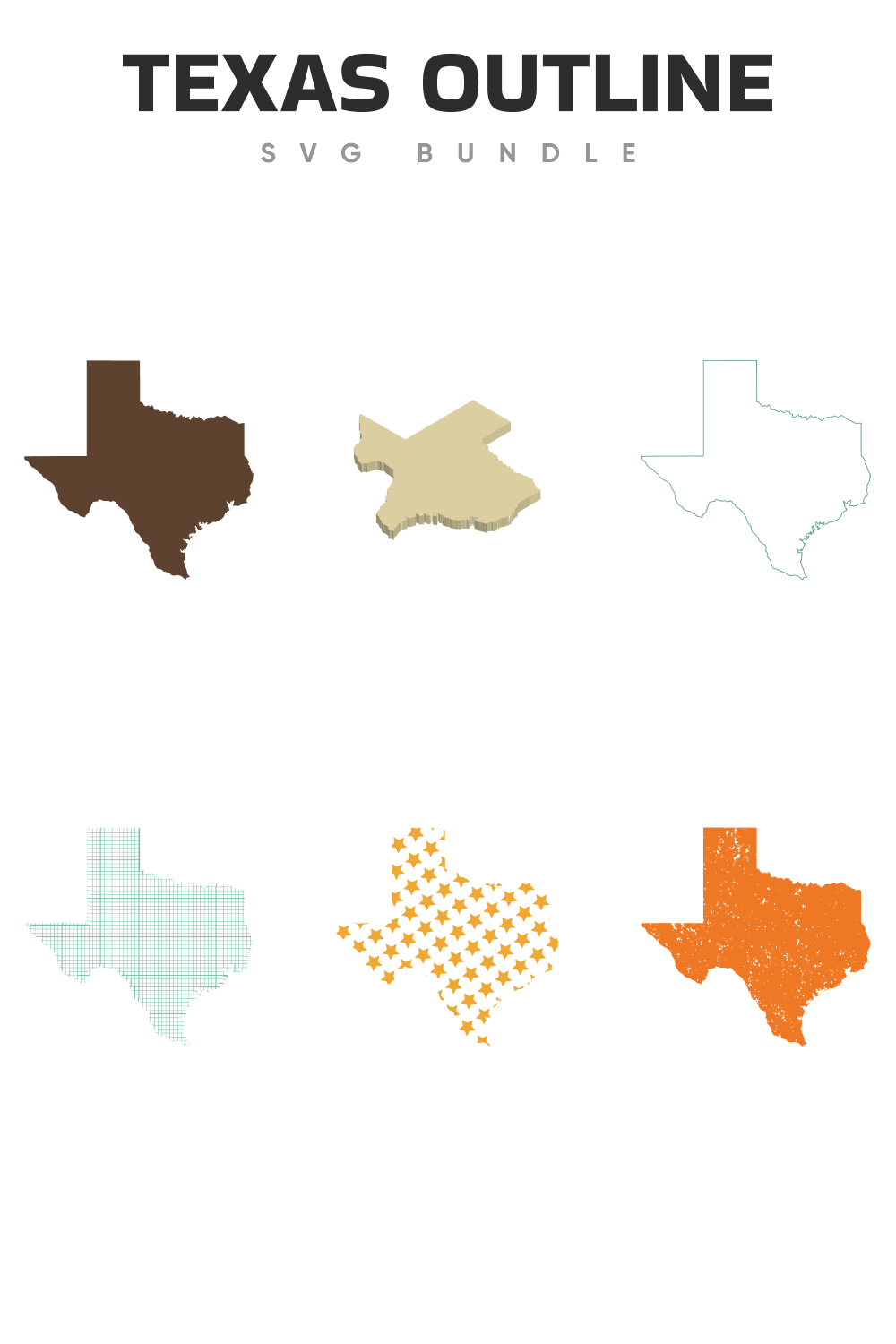 Creative texas map in outline style.