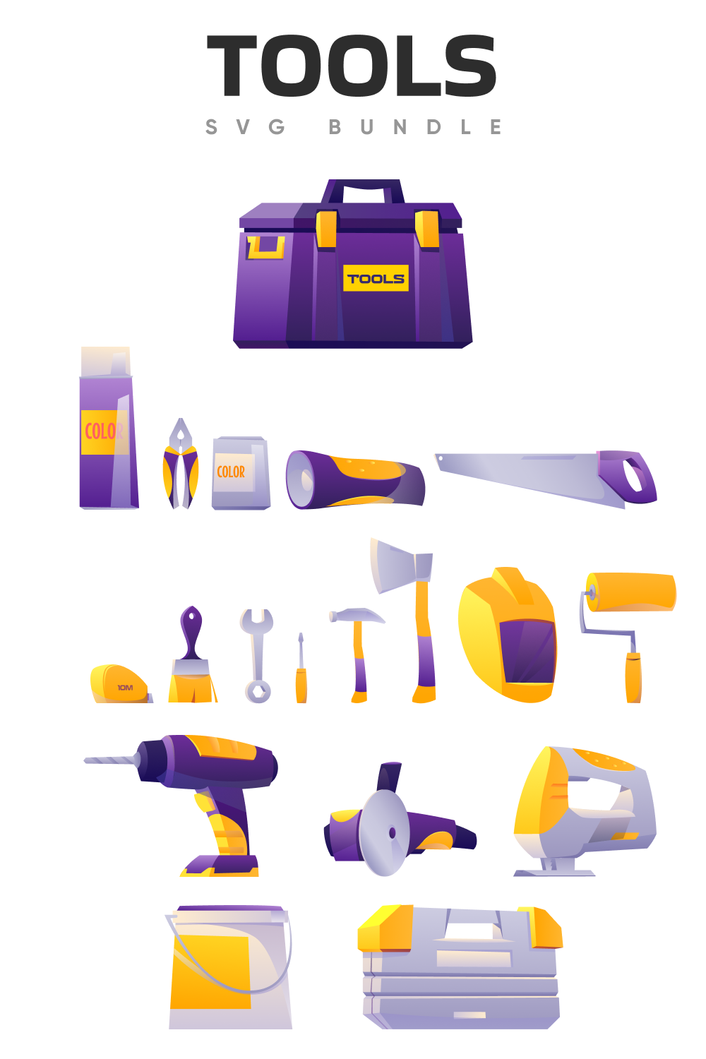 Purple tools collection.