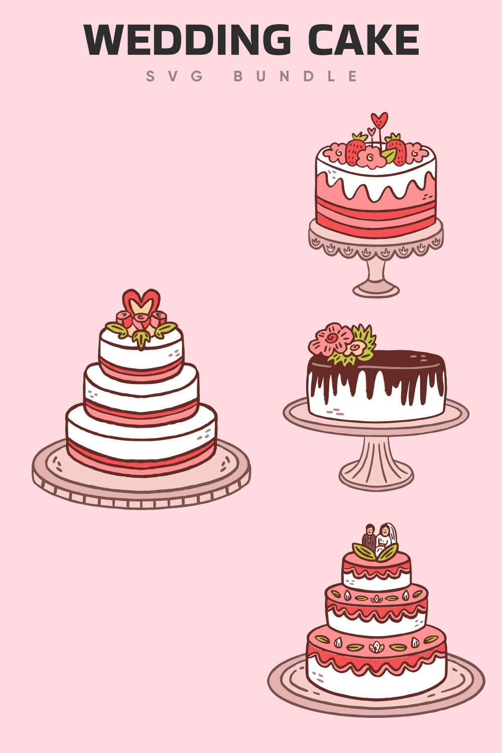 Four types of amazing wedding cakes.