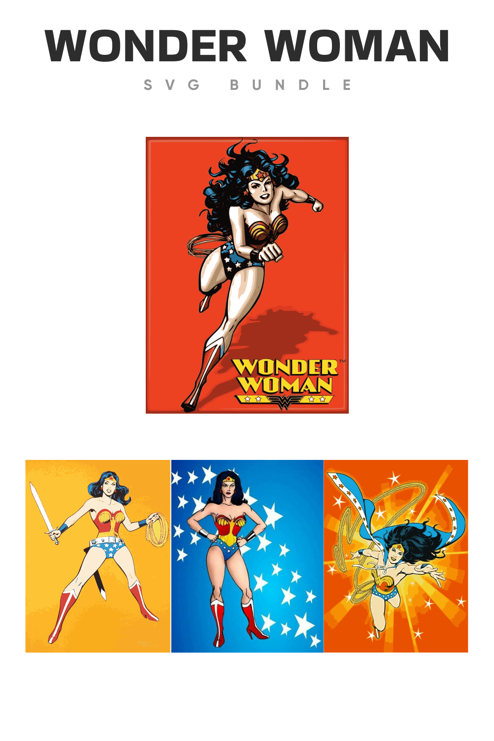 Colorful posters with Wonder Women.