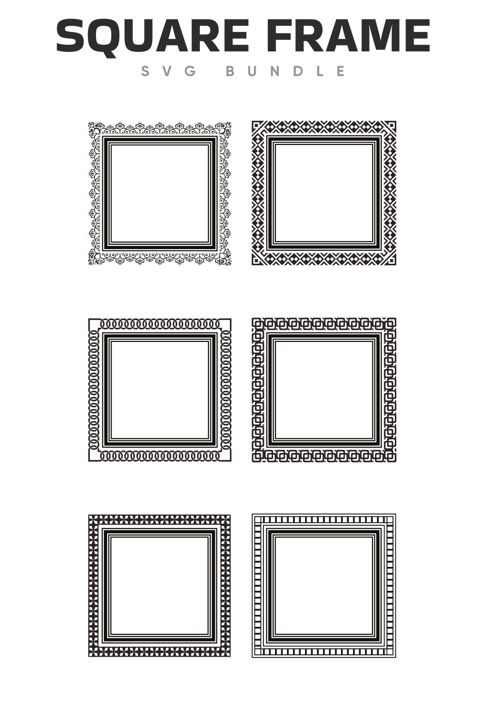 Classic square frames set.