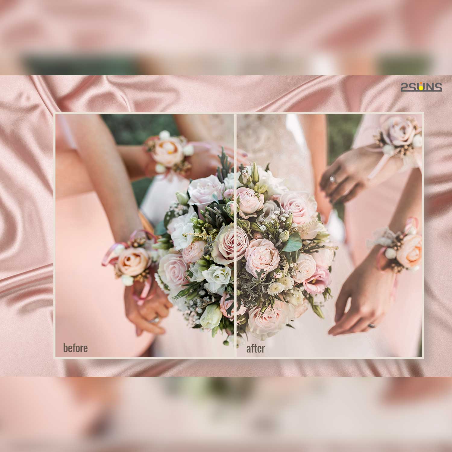 Bright Wedding Instagram Lightroom Presets Flowers Photo Example.