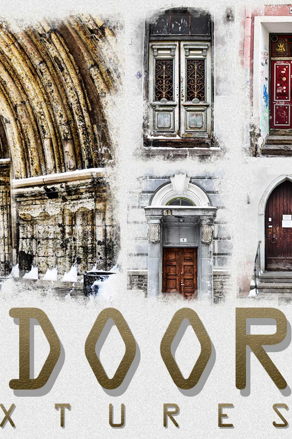 Old Door Urban Background Photoshop Overlay Pinterest Image.