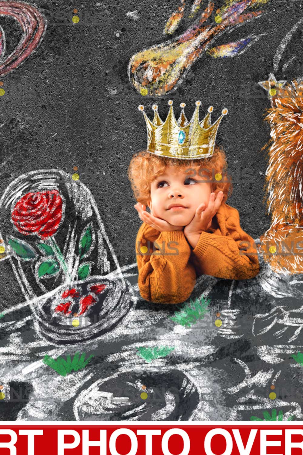 The Little Prince Sidewalk Chalk Art Overlay pinterest image.