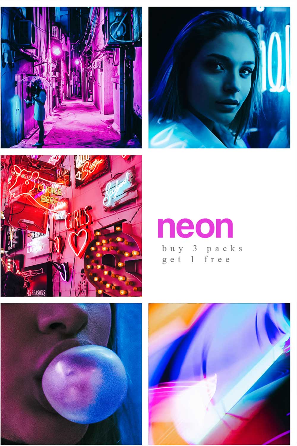 Bright Neon Light Instagram Lightroom Presets pinterest image.