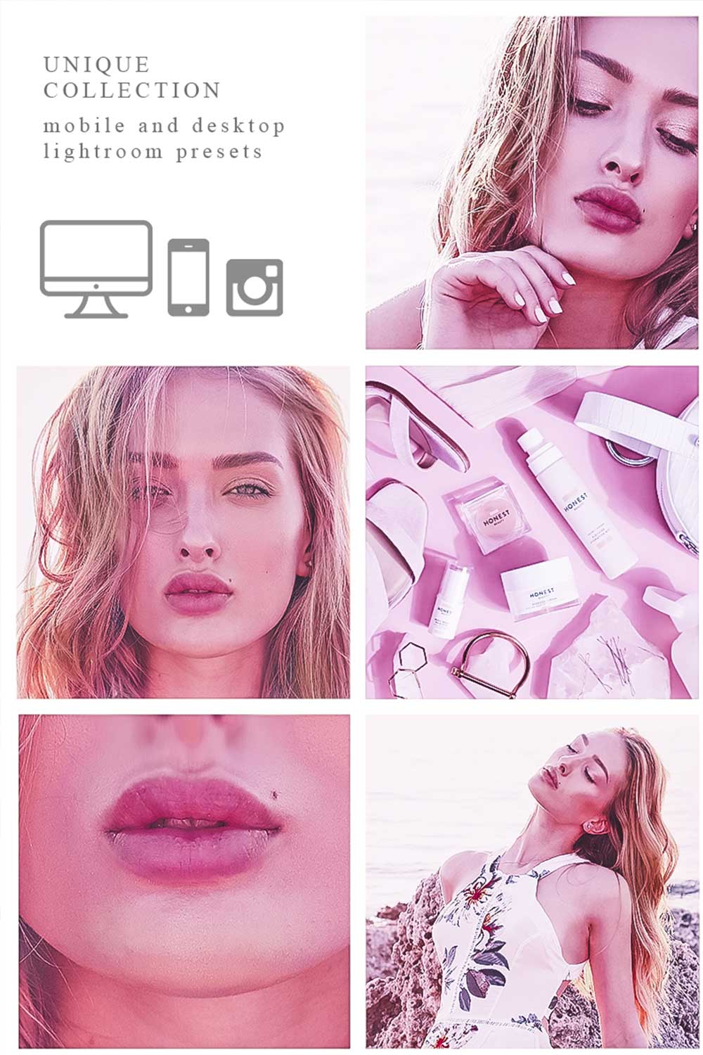 Pink Wedding Portrait Instagram Lightroom Presets.