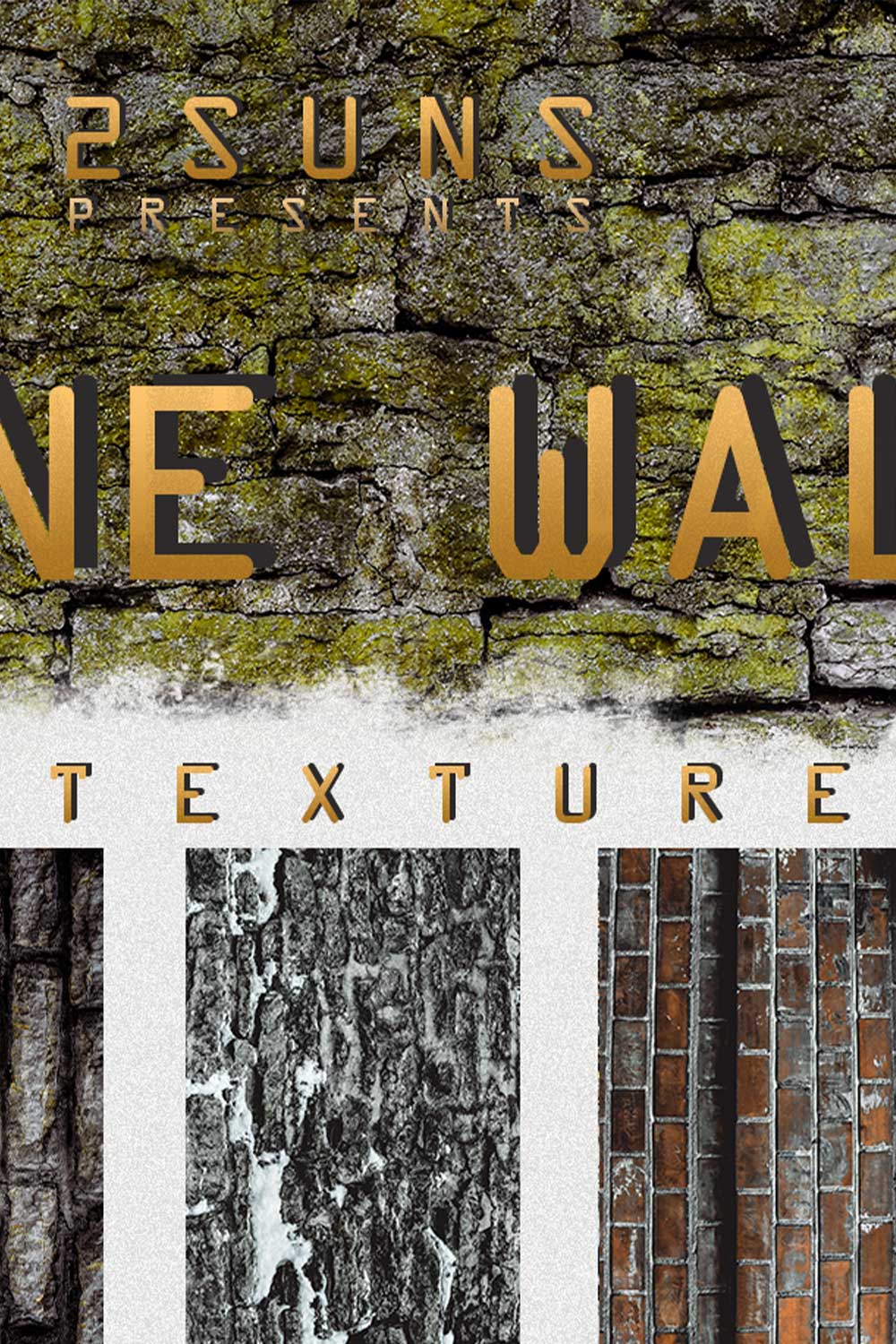 Vintage Grunge Brick Wall Digital Backdrop Pinterest Image.