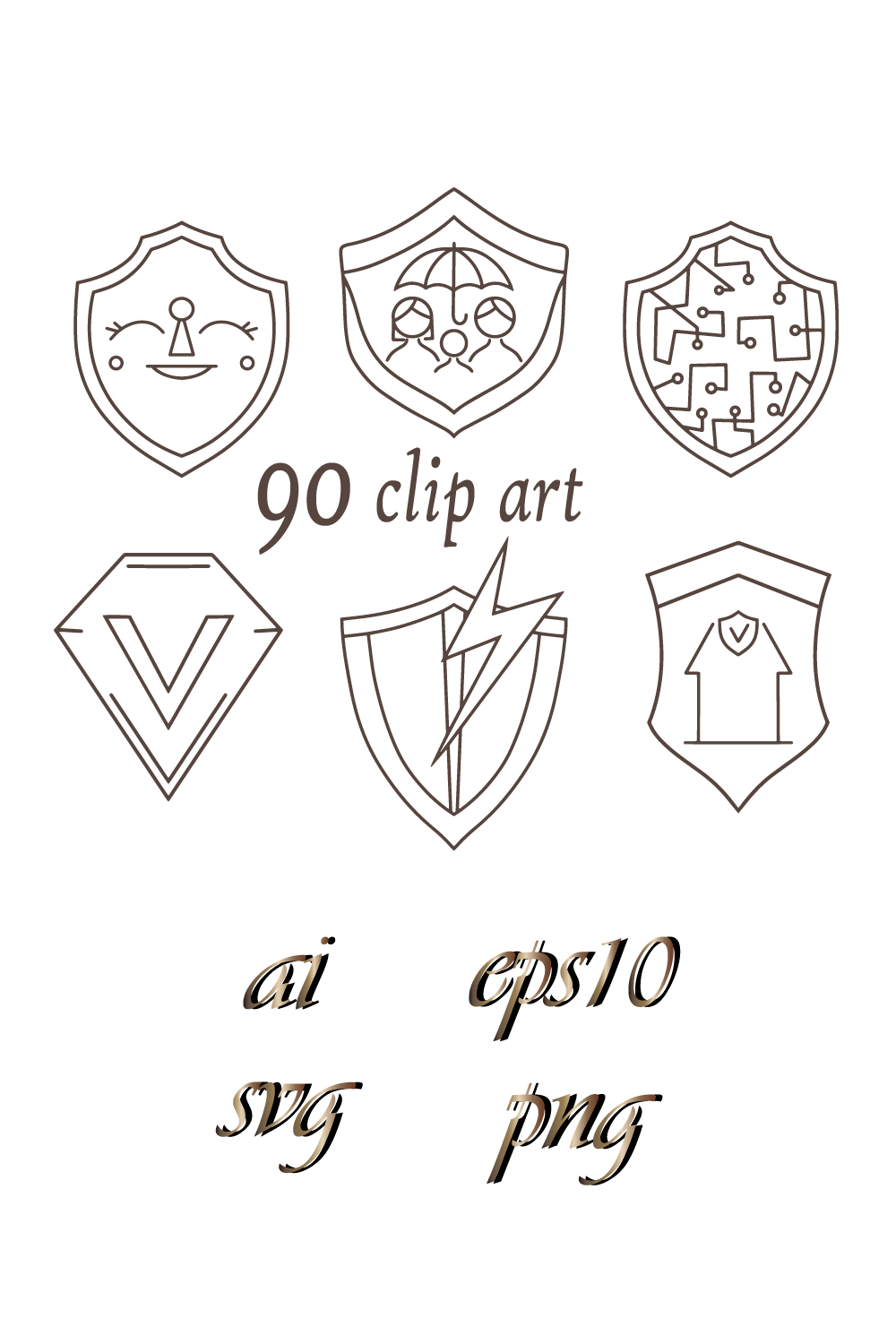 Shield Guard Clipart Collection pinterest image.