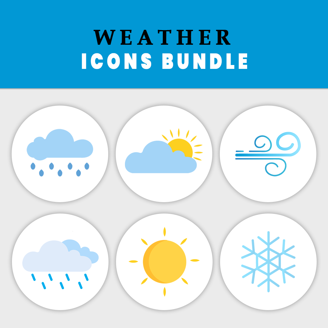 Solid Weather Icons Bundle previews.