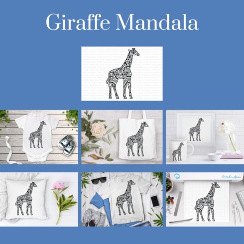 Giraffe Mandala SVG, Giraffe Clipart.