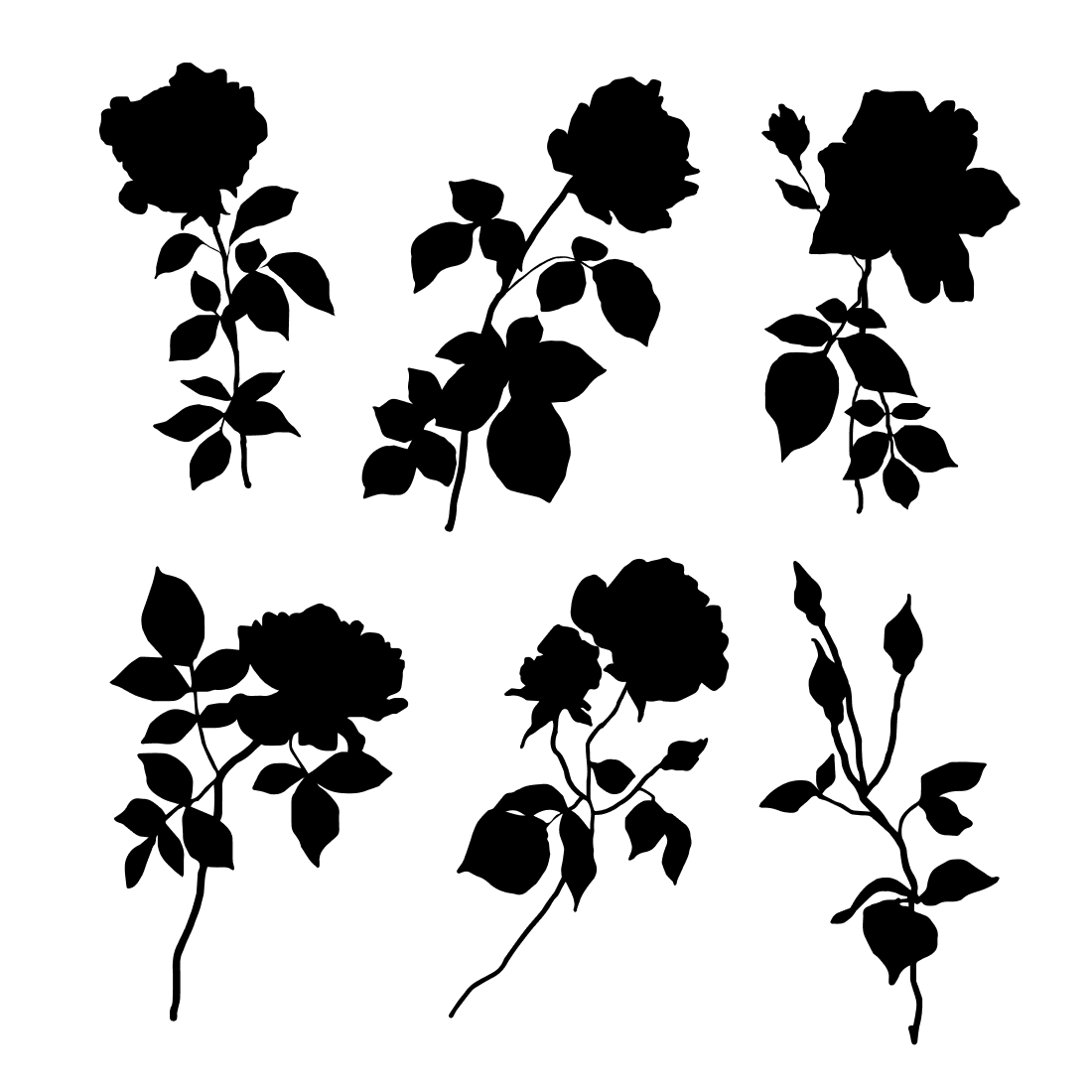 silhouette rose svg cover.