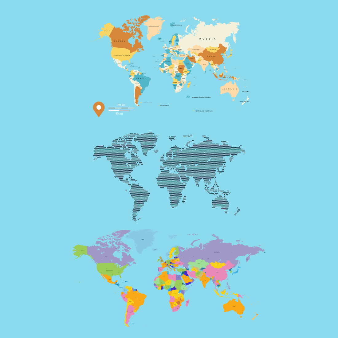 World map svg bundle cover.