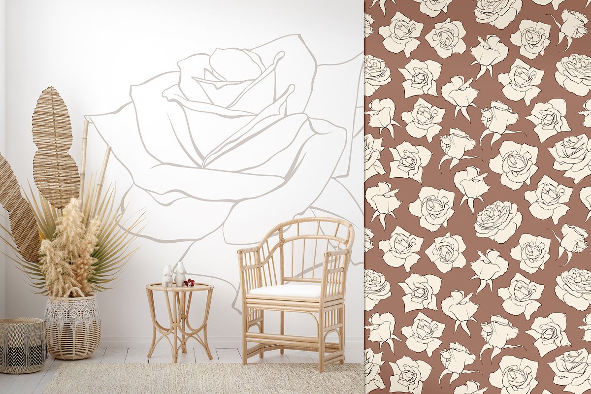 Seamless patterns for wall art.