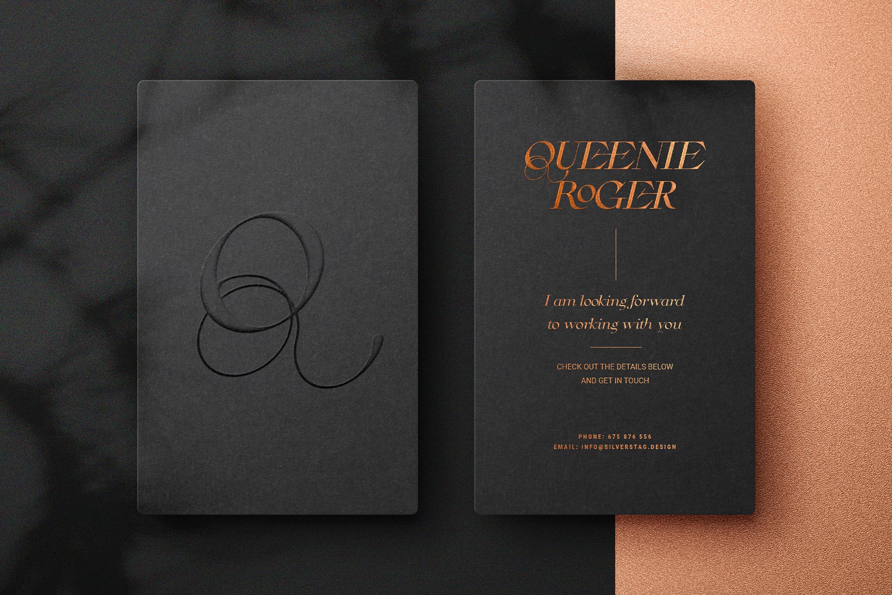 Luxury black matte card with a gold font.