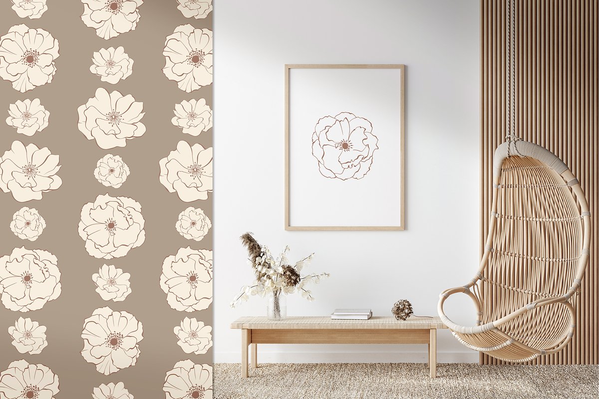 Flowerhead seamless patterns for your house.