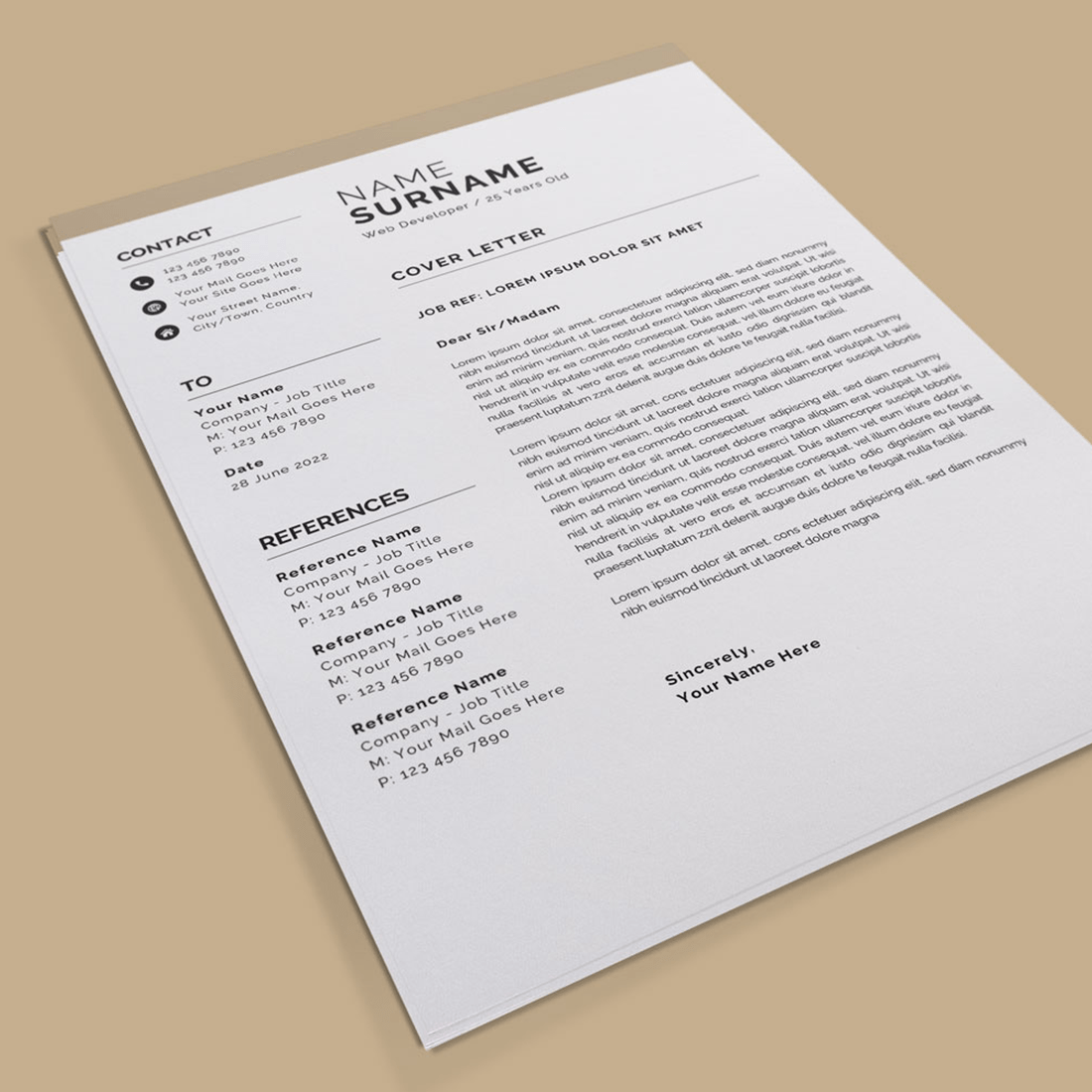 Creative Resume Vector Minimalist Design Template Layout