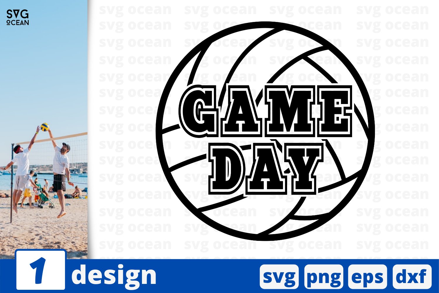 Game day - Volleyball svg design.