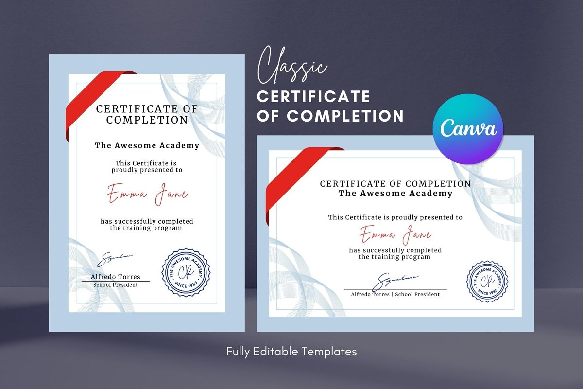 Cover image of Classic Certificate of Completion.