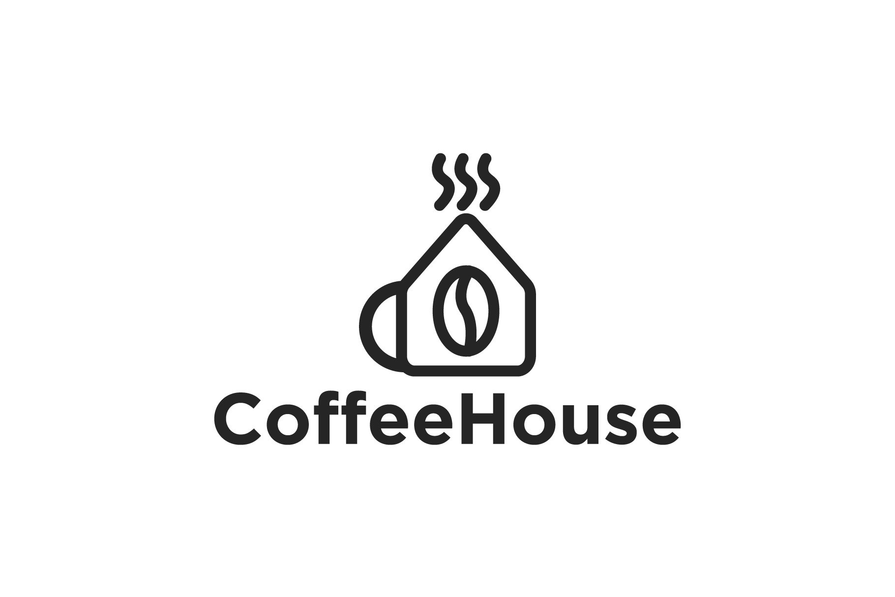 Coffee house logo in a black.