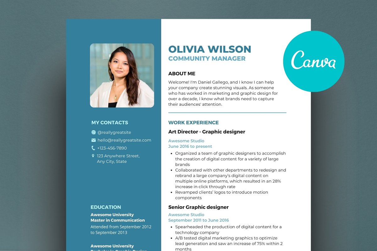 Cover image of Resume Canva Template, Printable A4.