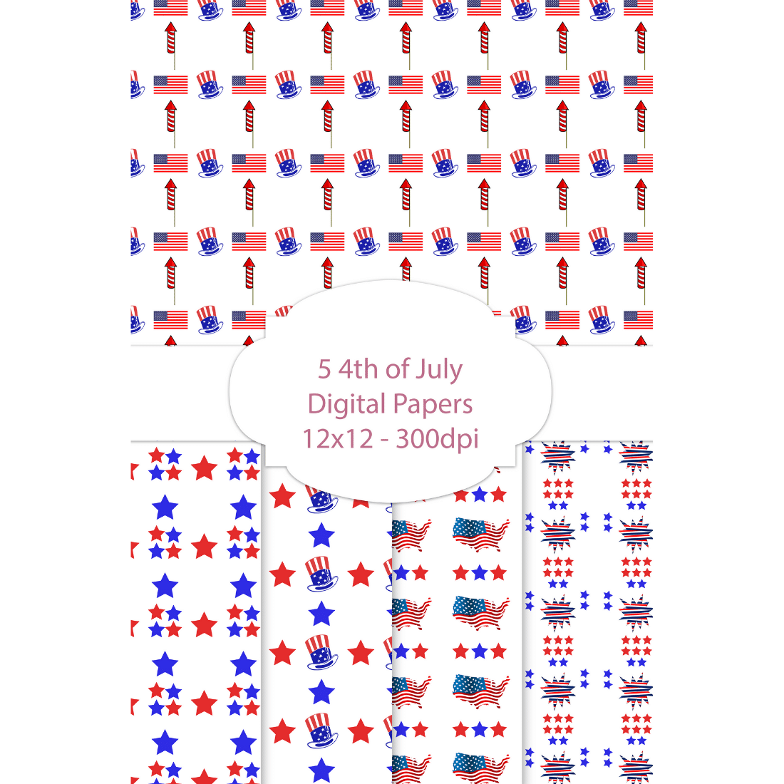 4th of July Digital Patterns cover image.