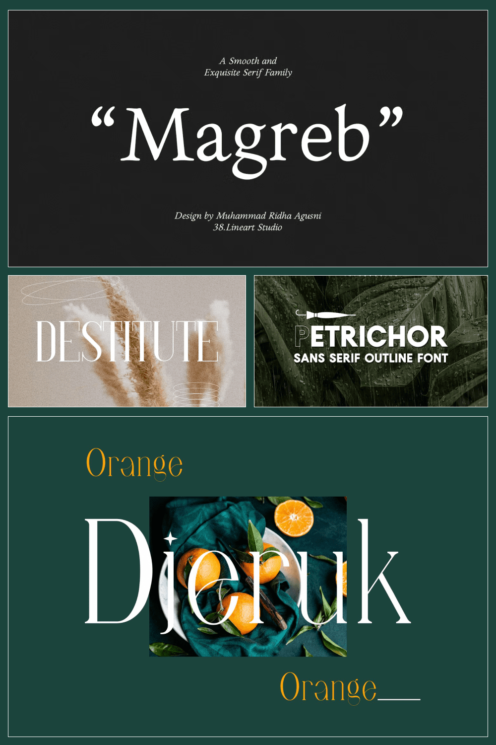 Variants of writing fonts on different backgrounds.