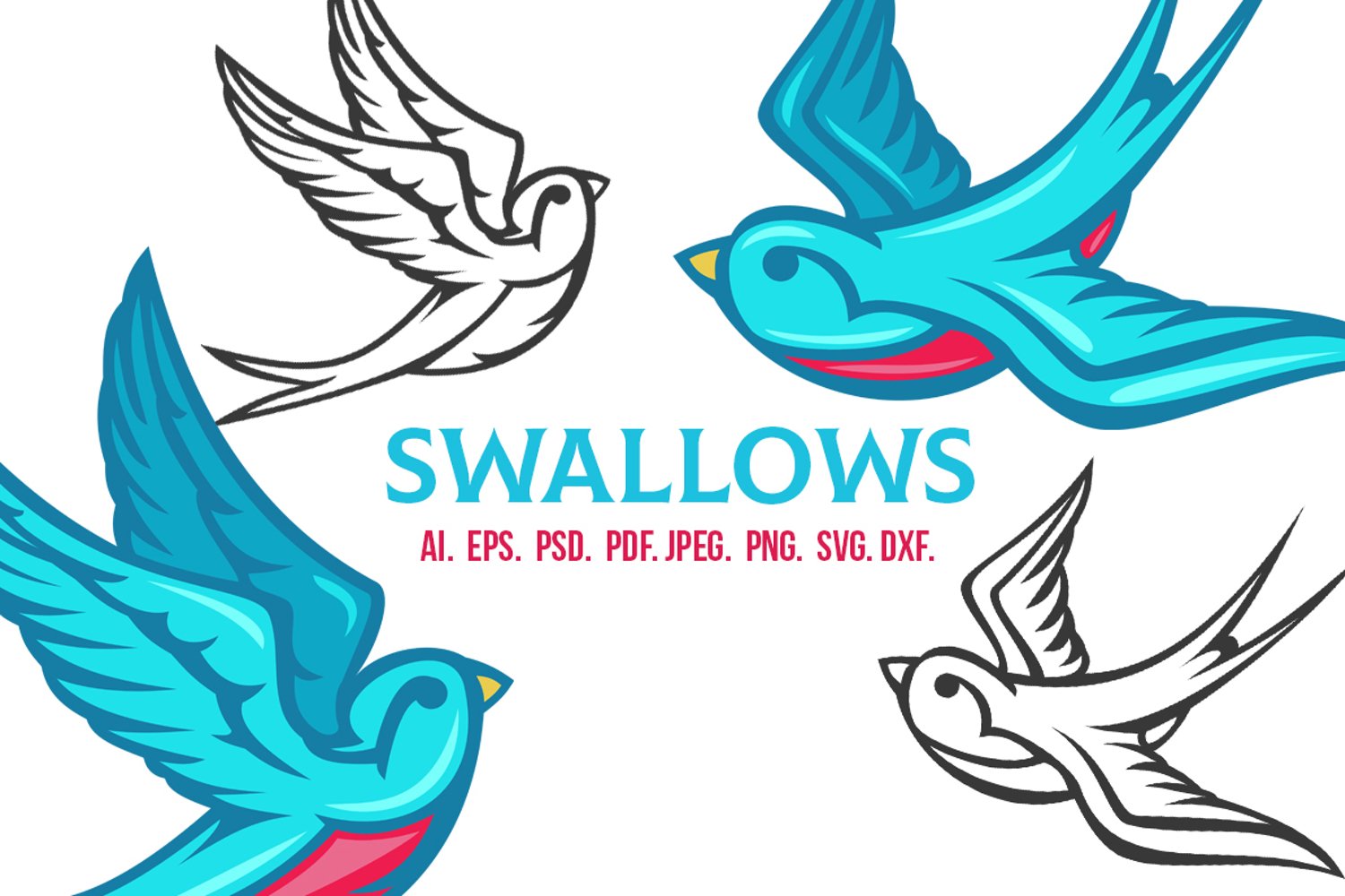 Cover image of Swallow illustration set.
