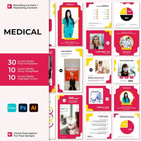 Medical Social Media Instagram Templates Cover Image.