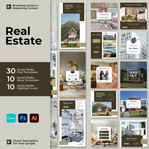 Real Estate Instagram Template Cover Image.