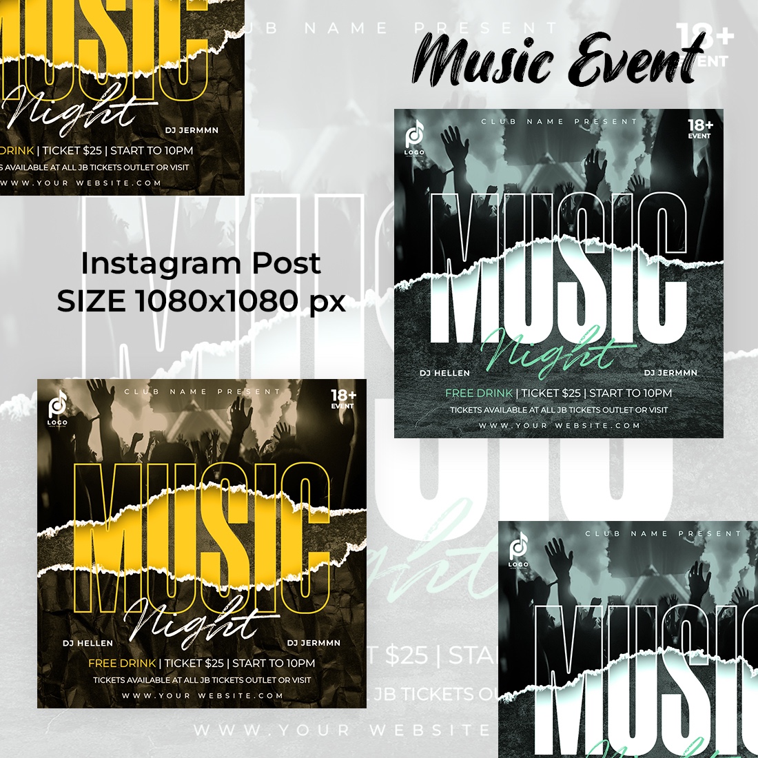 Music Event Instagram Post Design cover image.
