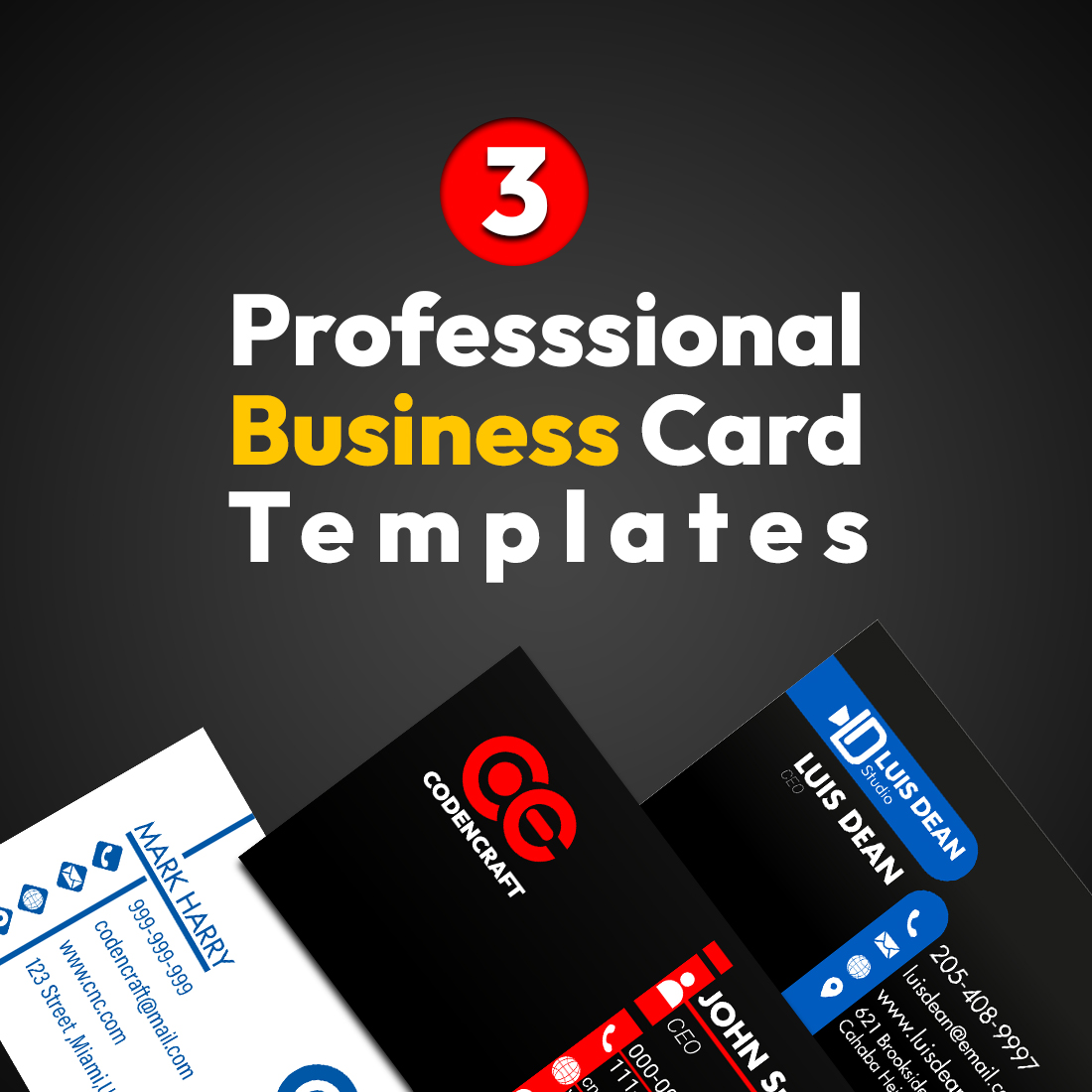 Professional Business Card Templates cover image.