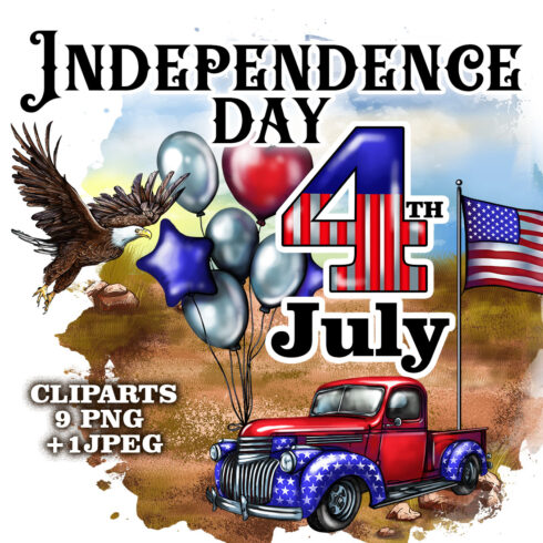 4th of July Independence Day Clipart cover image.