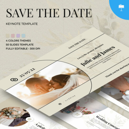 Save the Date Wedding Keynote Template.