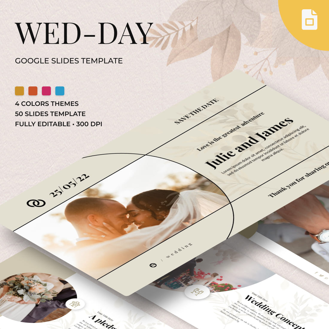 Wedding Day Google Slides Theme.