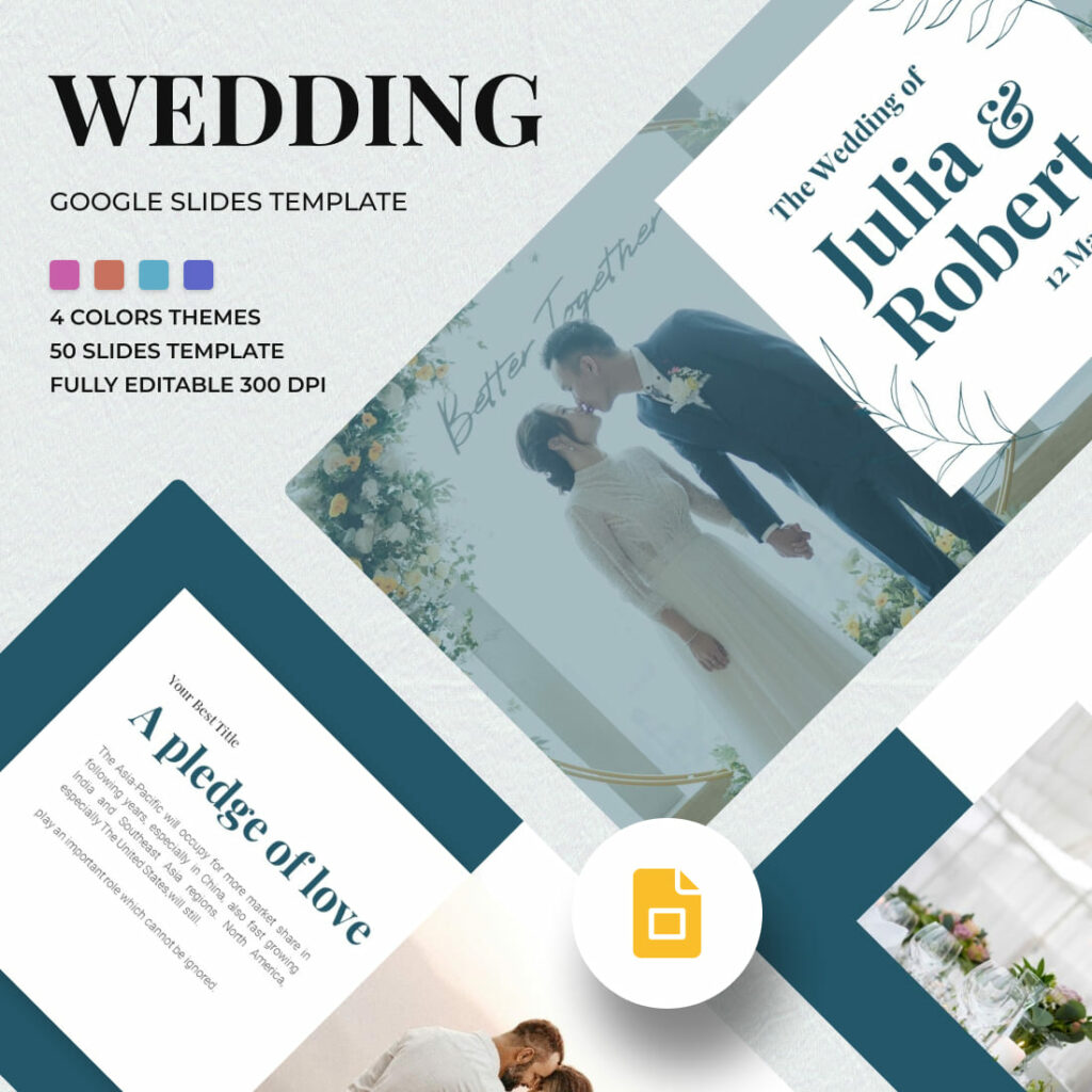 Modern Wedding Google Slides Theme MasterBundles