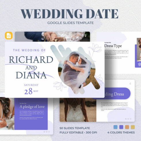 Wedding Date Google Slides Theme.